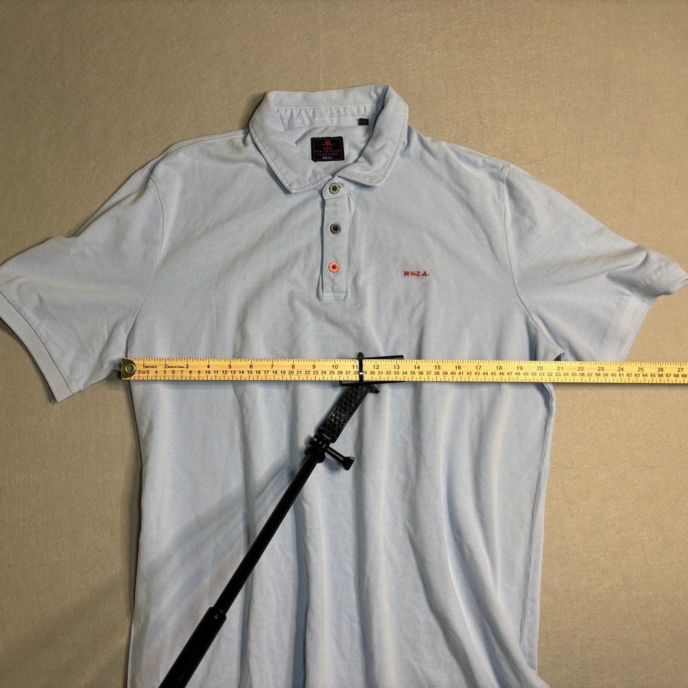 N.Z.A. New Zealand Auckland Tukituki Men's 3XL Light Blue Cotton Polo - Picture 3 of 16